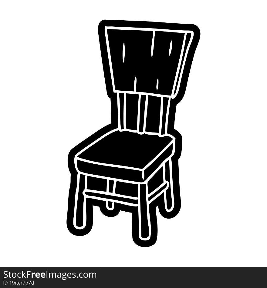 cartoon icon of a  wooden chair. cartoon icon of a  wooden chair