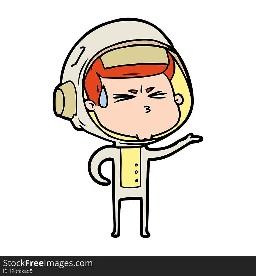 cartoon stressed astronaut. cartoon stressed astronaut