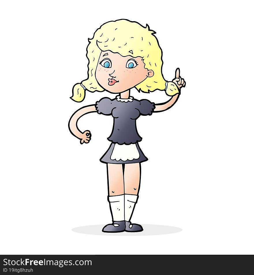 Cartoon Pretty Maid Woman