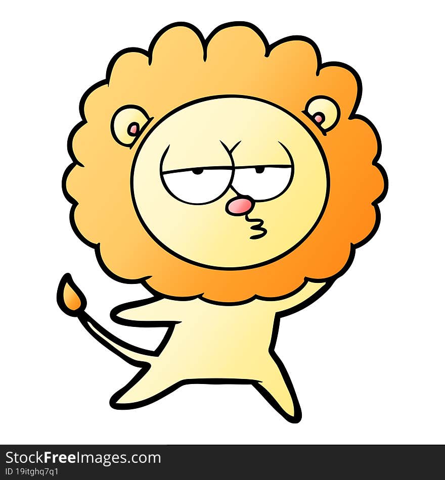 cartoon bored lion. cartoon bored lion