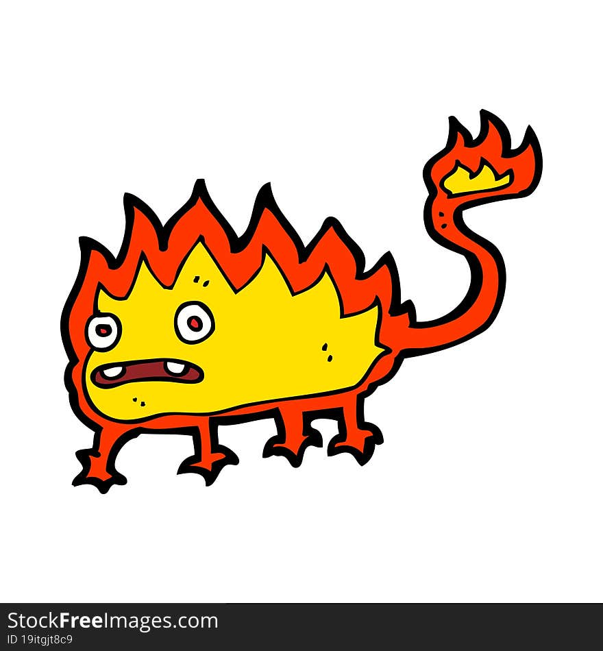 cartoon little fire demon