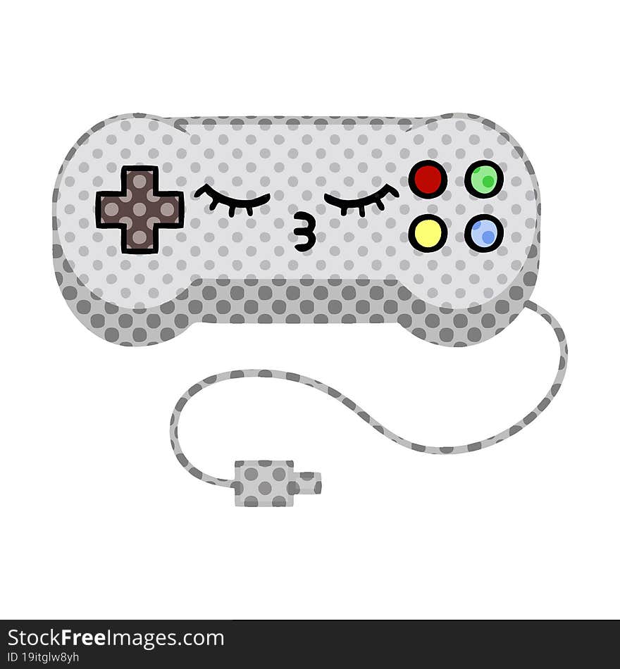 comic book style cartoon game controller