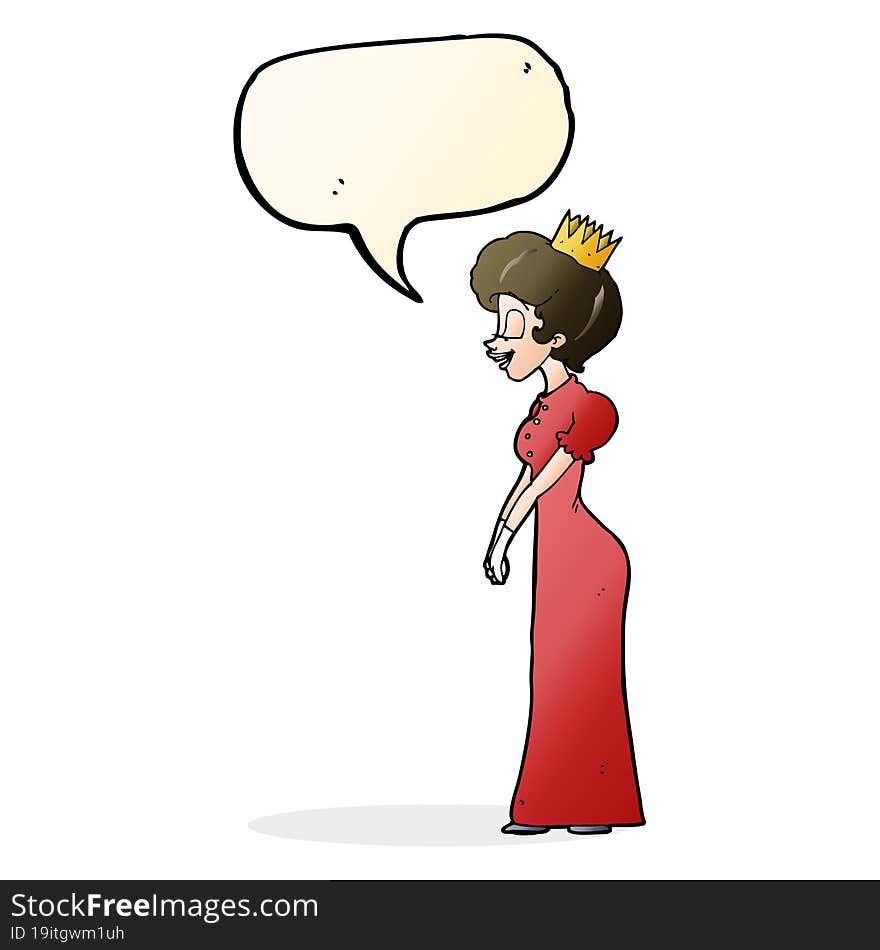 cartoon princess with speech bubble