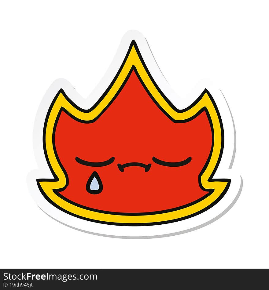 sticker of a cute cartoon fire