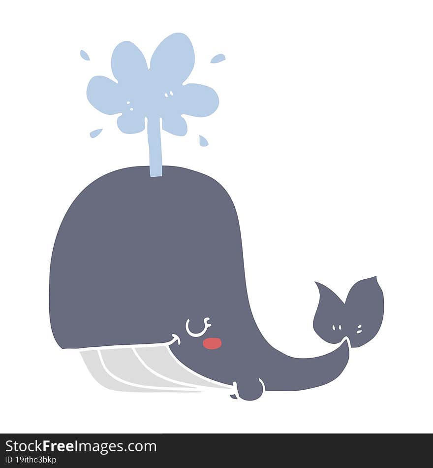 flat color style cartoon whale