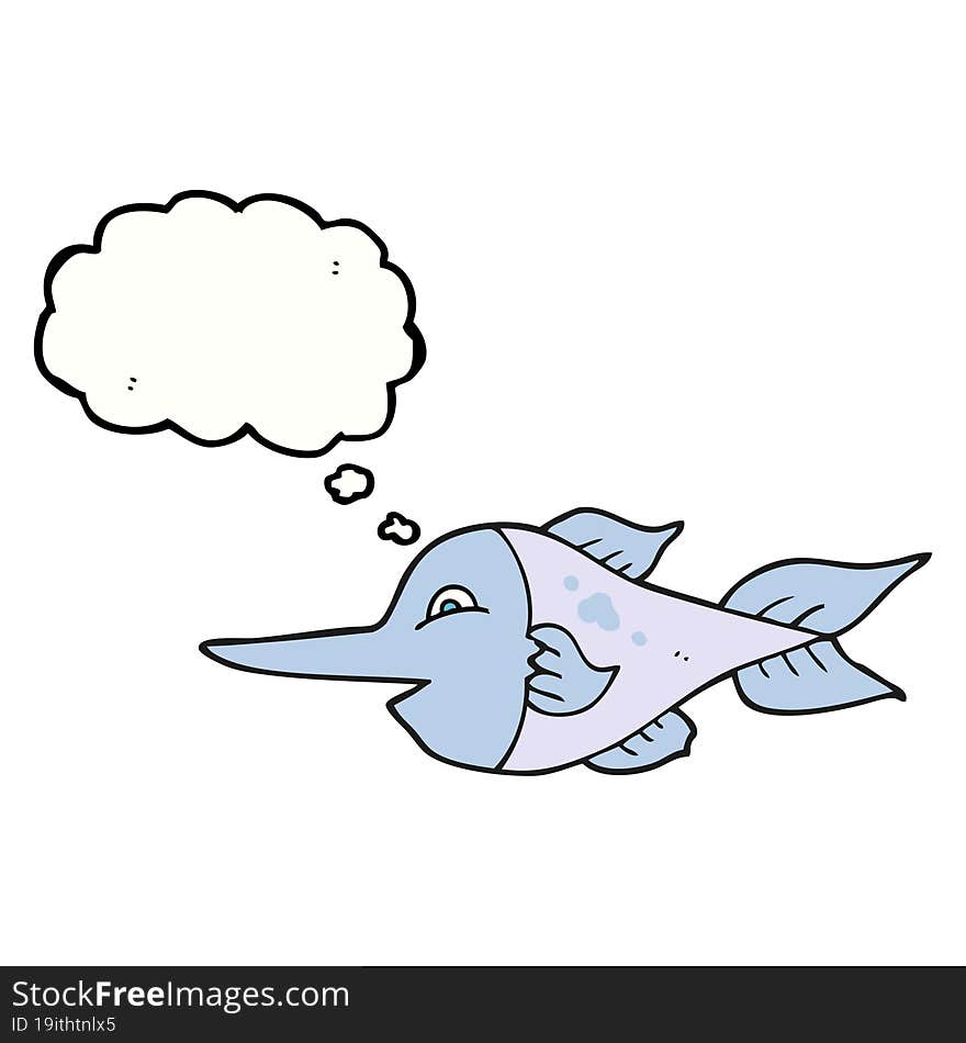 Thought Bubble Cartoon Swordfish