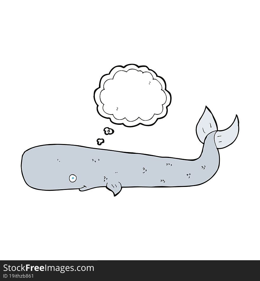 cartoon whale with thought bubble