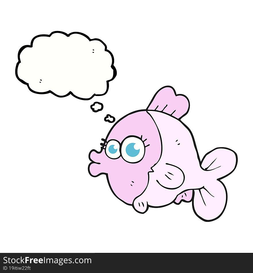 funny thought bubble cartoon fish with big pretty eyes