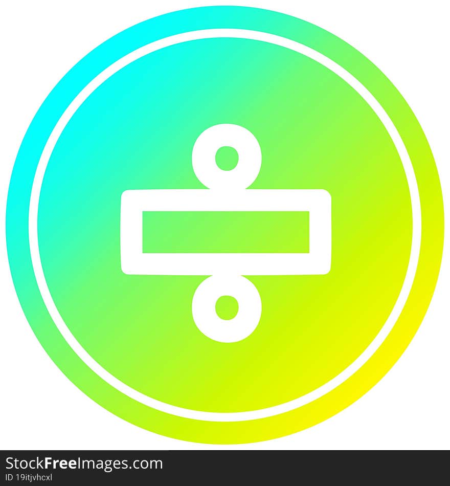 division sign circular in cold gradient spectrum