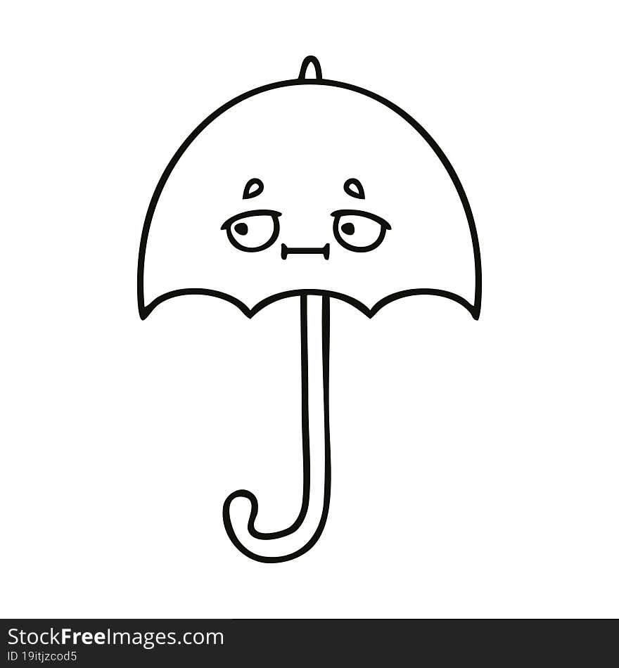 Line Drawing Cartoon Umbrella