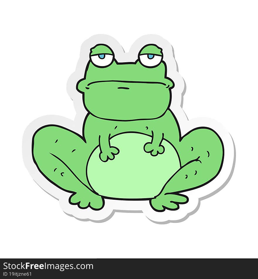 Sticker Of A Cartoon Frog