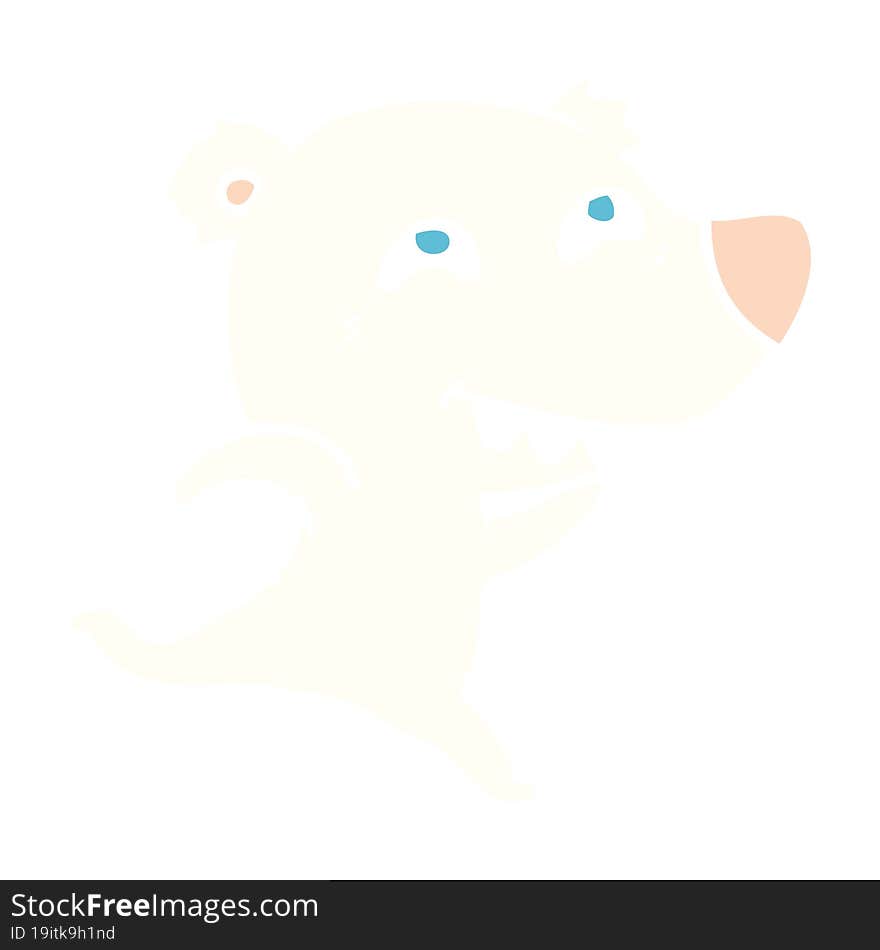 flat color style cartoon polar bear showing teeth