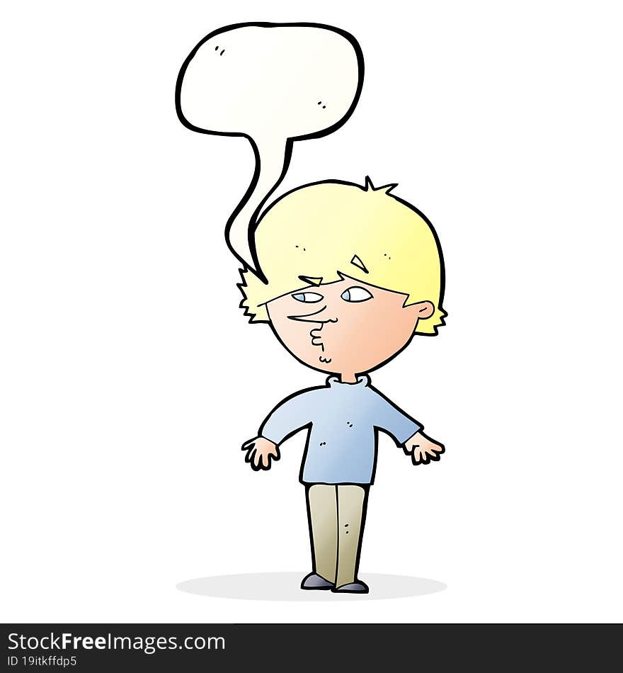 Cartoon Suspicious Man Looking Over Shoulder With Speech Bubble