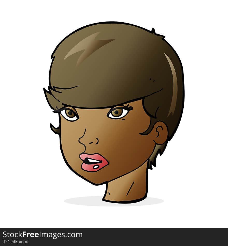 cartoon pretty female face