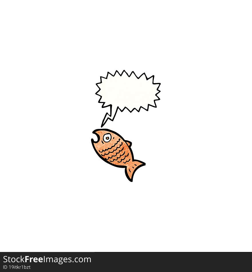 Cartoon Fish With Speech Bubble