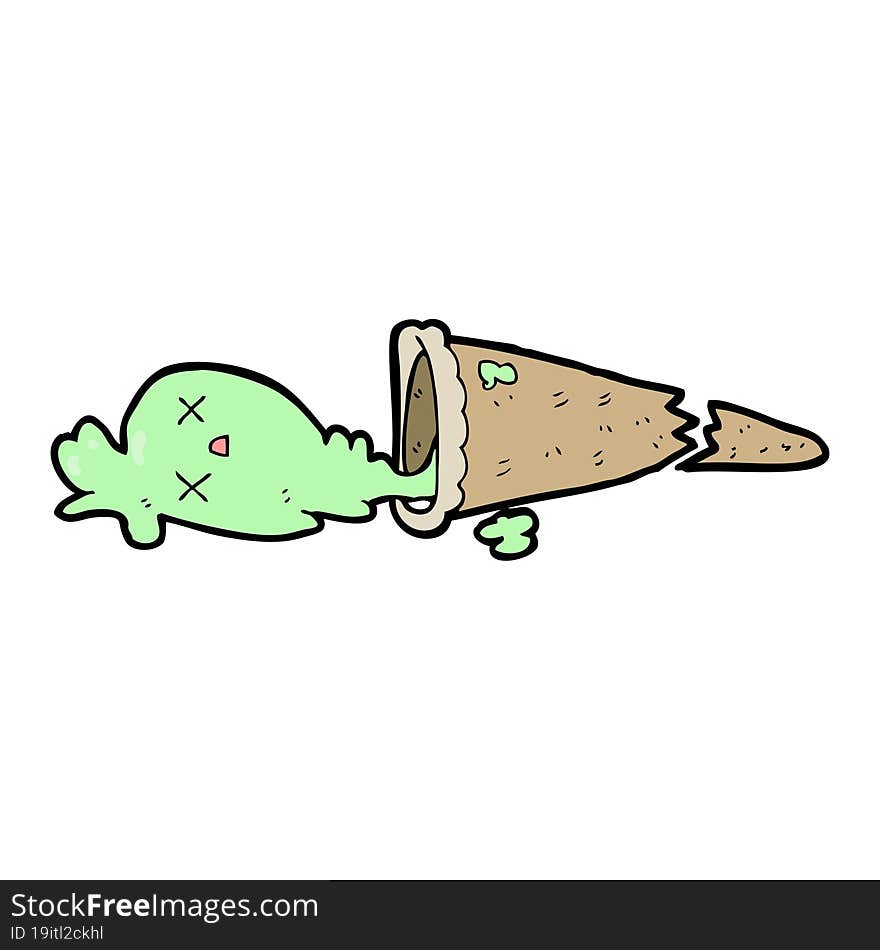 dropped cartoon ice cream