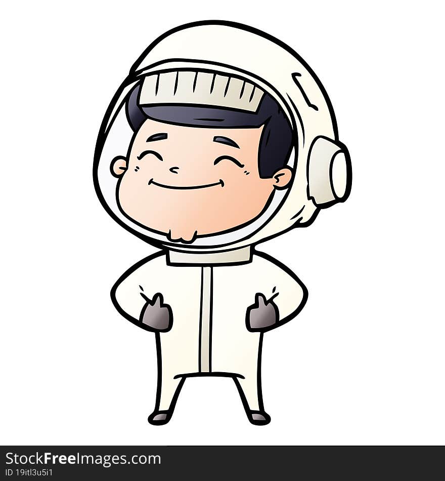 happy cartoon astronaut. happy cartoon astronaut