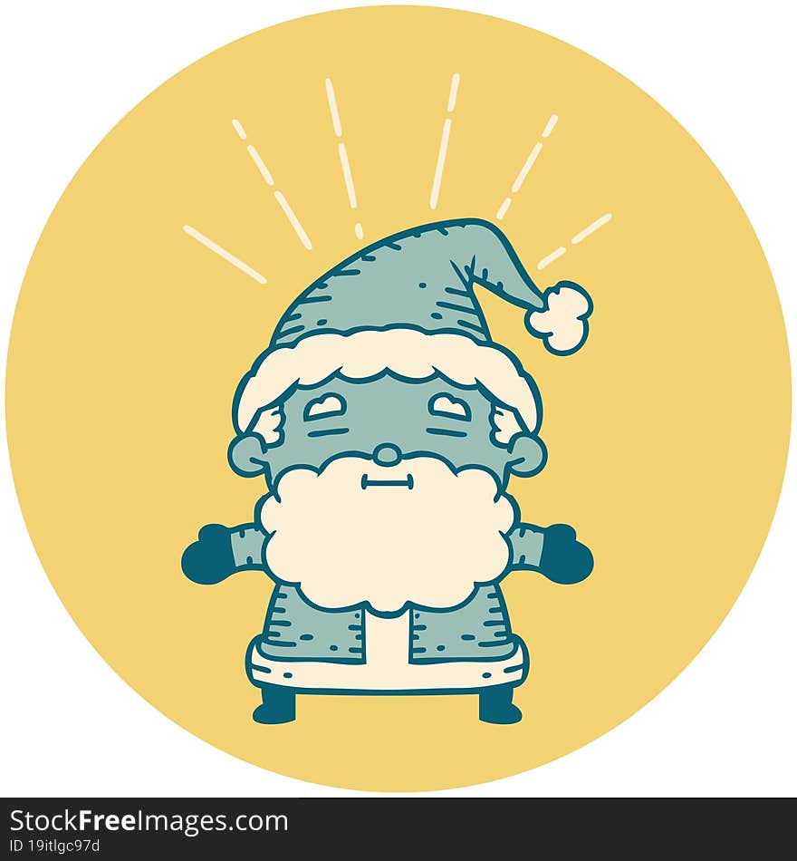 icon of tattoo style santa claus christmas character