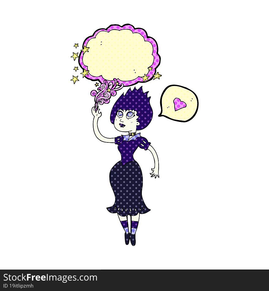 comic book speech bubble cartoon vampire girl