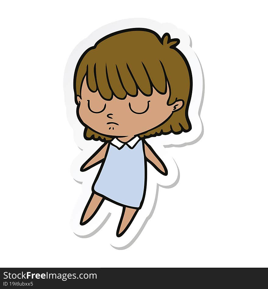 sticker of a cartoon woman