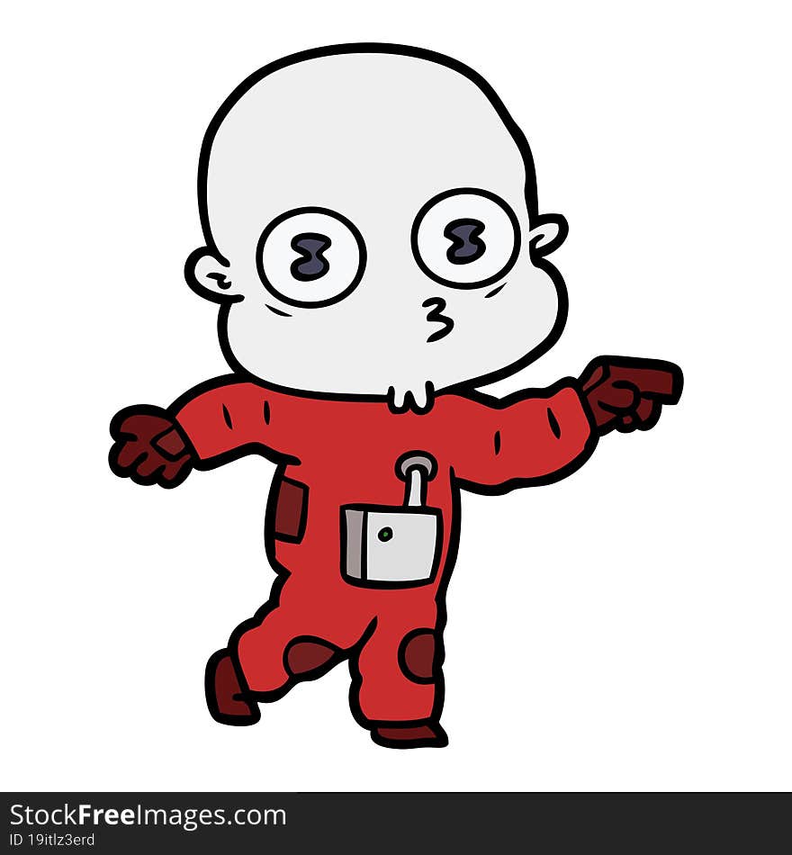 cartoon weird bald spaceman. cartoon weird bald spaceman