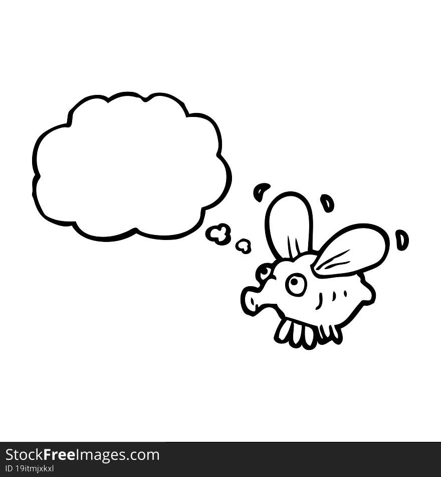 thought bubble cartoon fly