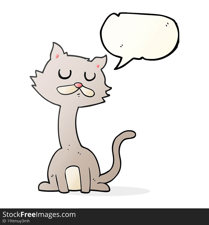 freehand drawn speech bubble cartoon cat