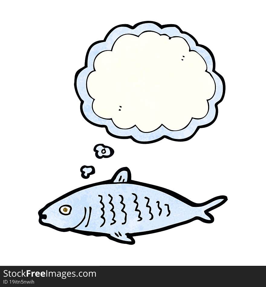 cartoon fish with thought bubble