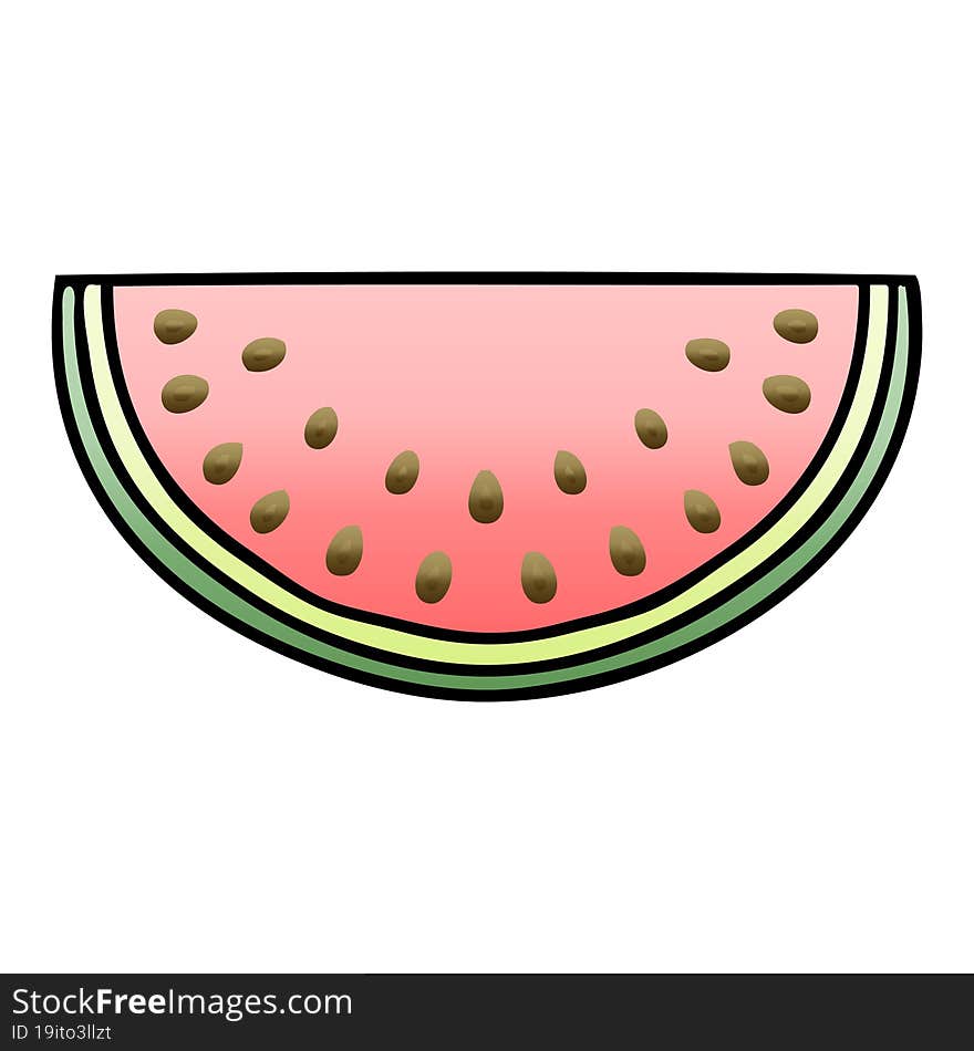 quirky gradient shaded cartoon watermelon