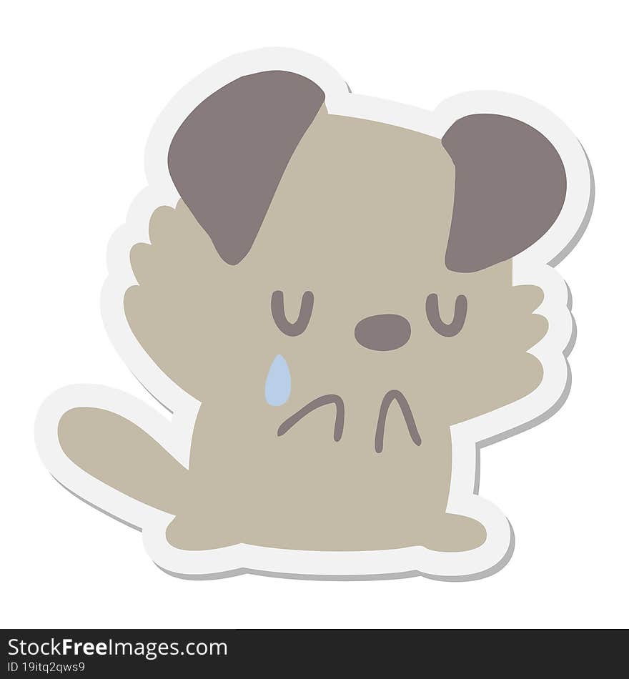 Crying Puppy Sticker