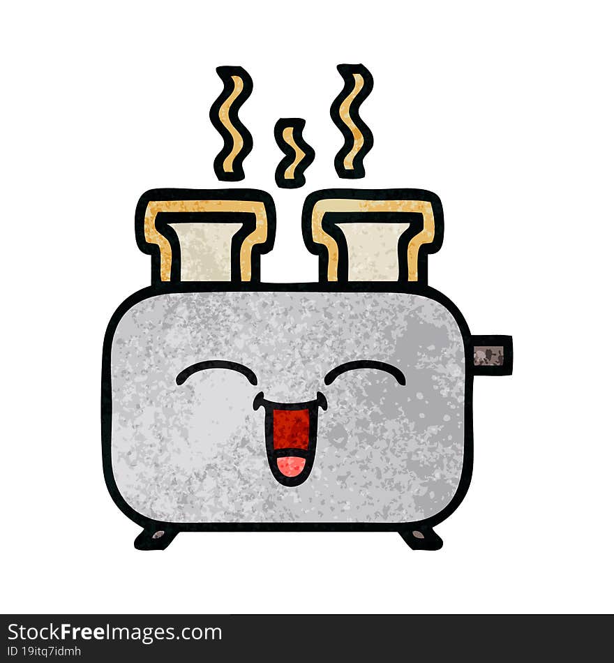 retro grunge texture cartoon of a of a toaster