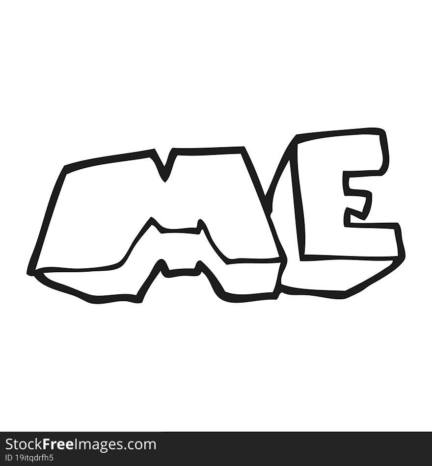 Black And White Cartoon ME Symbol