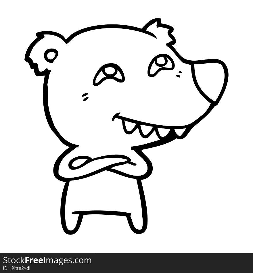 cartoon bear showing teeth. cartoon bear showing teeth