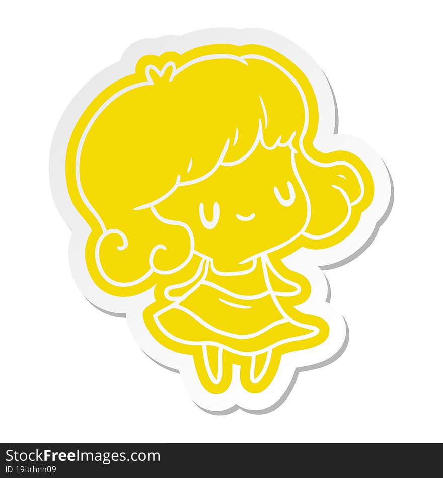 cartoon sticker kawaii of cute girl