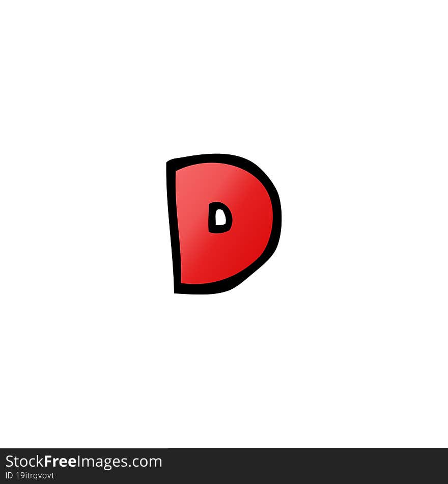 cartoon doodle letter d