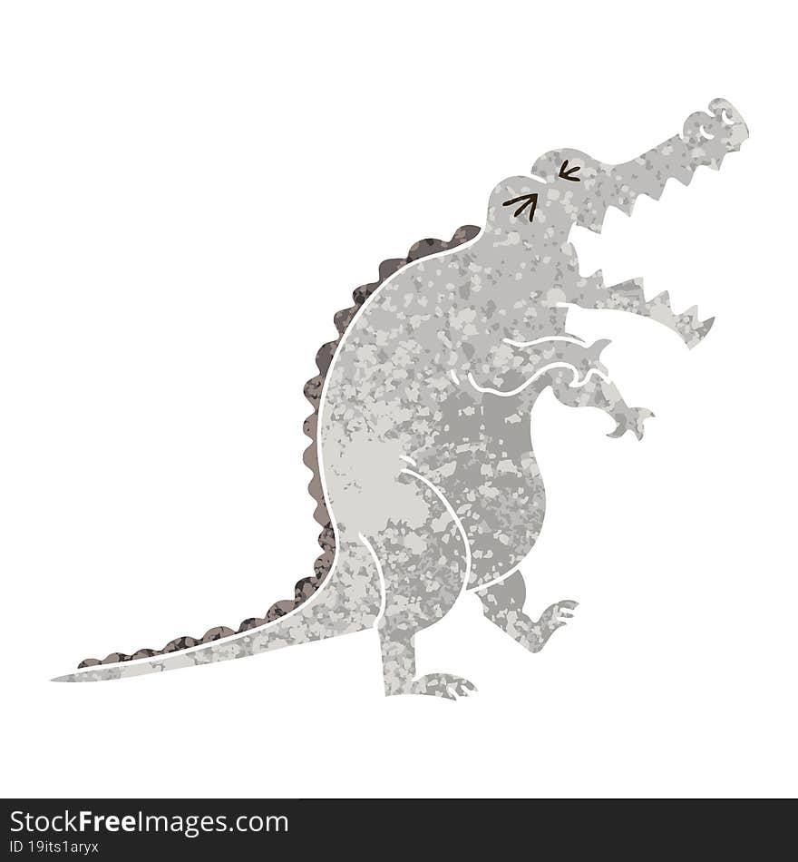 Quirky Retro Illustration Style Cartoon Crocodile