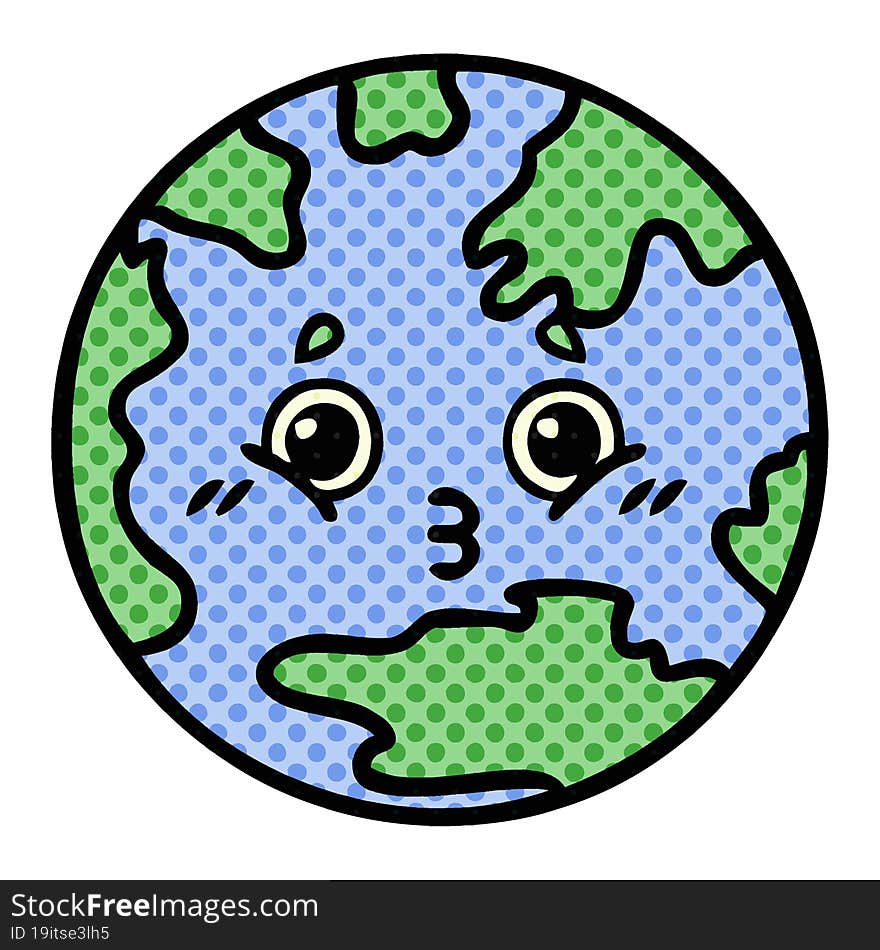 comic book style cartoon planet earth