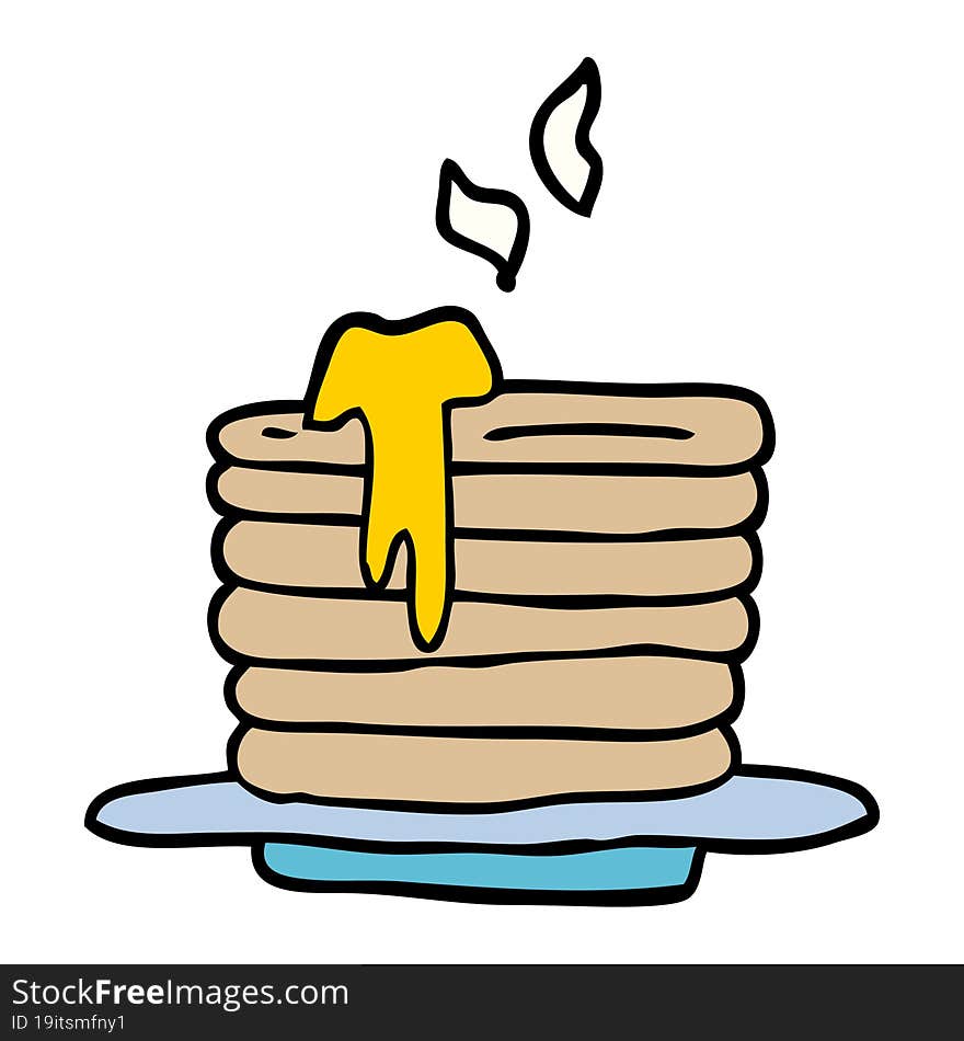 cartoon doodle stack of pancakes