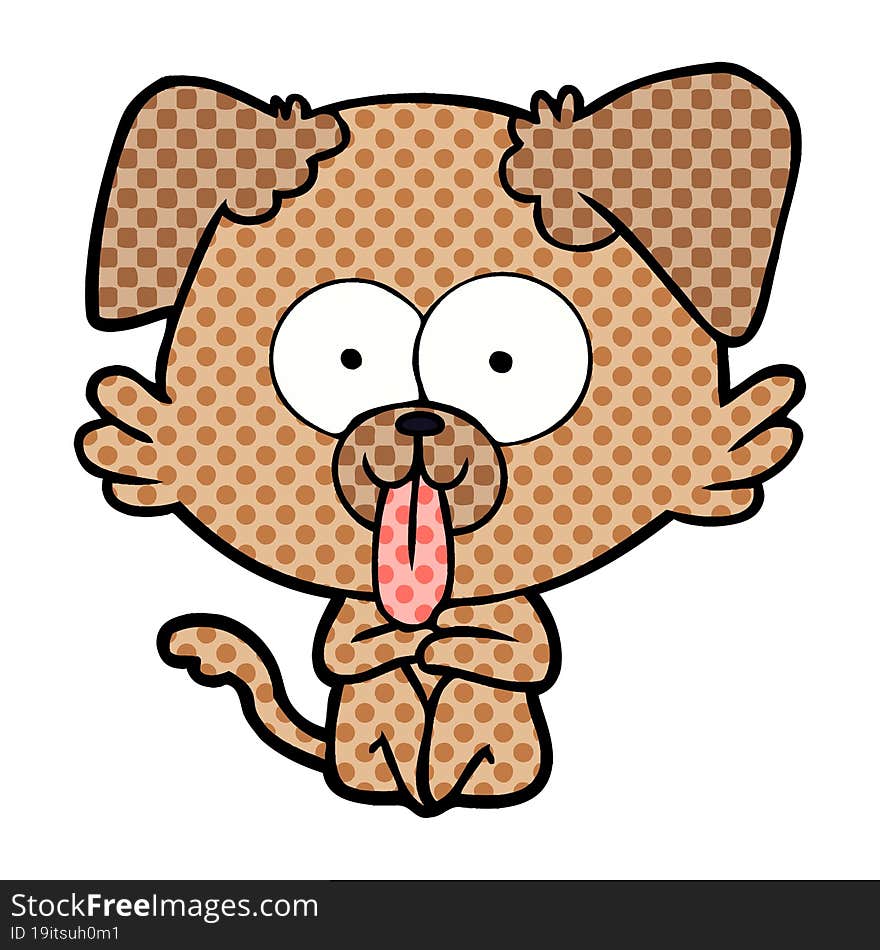 cartoon dog with tongue sticking out. cartoon dog with tongue sticking out