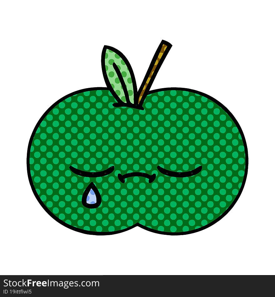 comic book style cartoon of a juicy apple