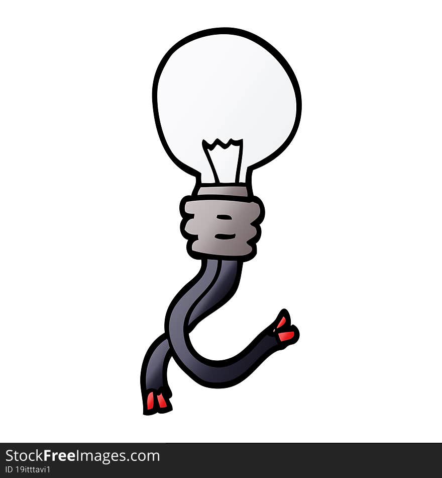 cartoon doodle electric light bulb