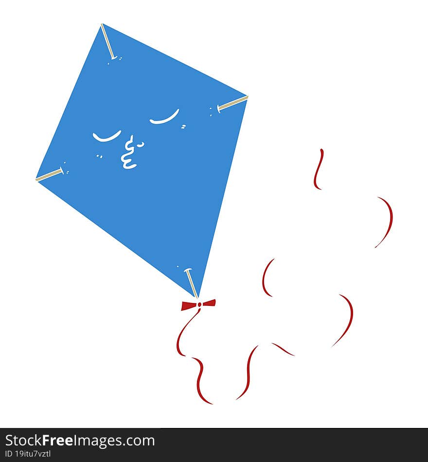 flat color style cartoon kite