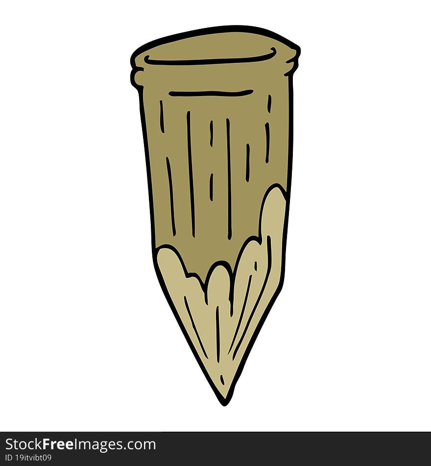 cartoon doodle wood stake