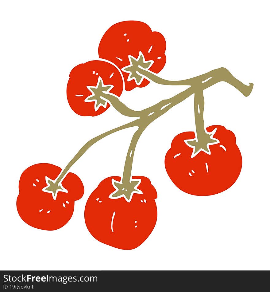 cartoon doodle tomatoes on vine