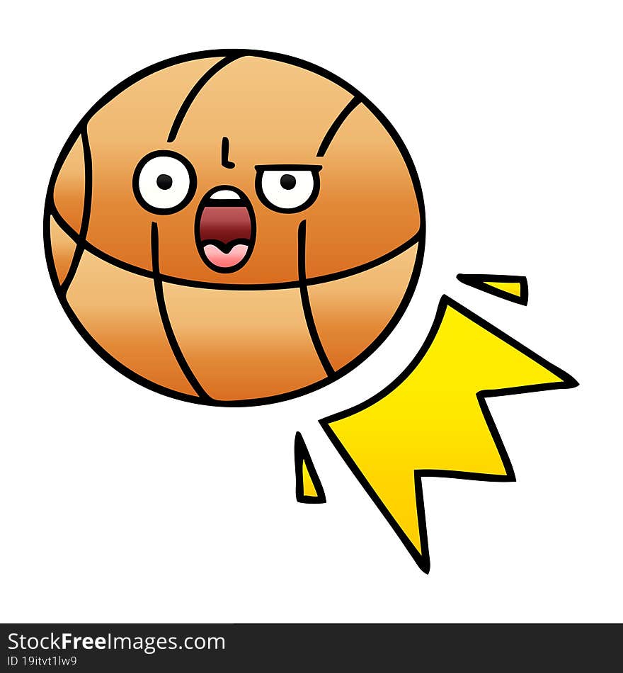 gradient shaded cartoon basketball