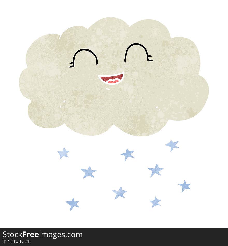 Retro Cartoon Cloud Snowing