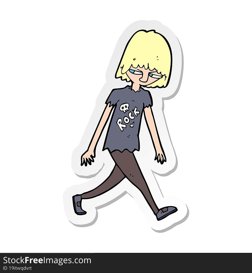 sticker of a cartoon teenager