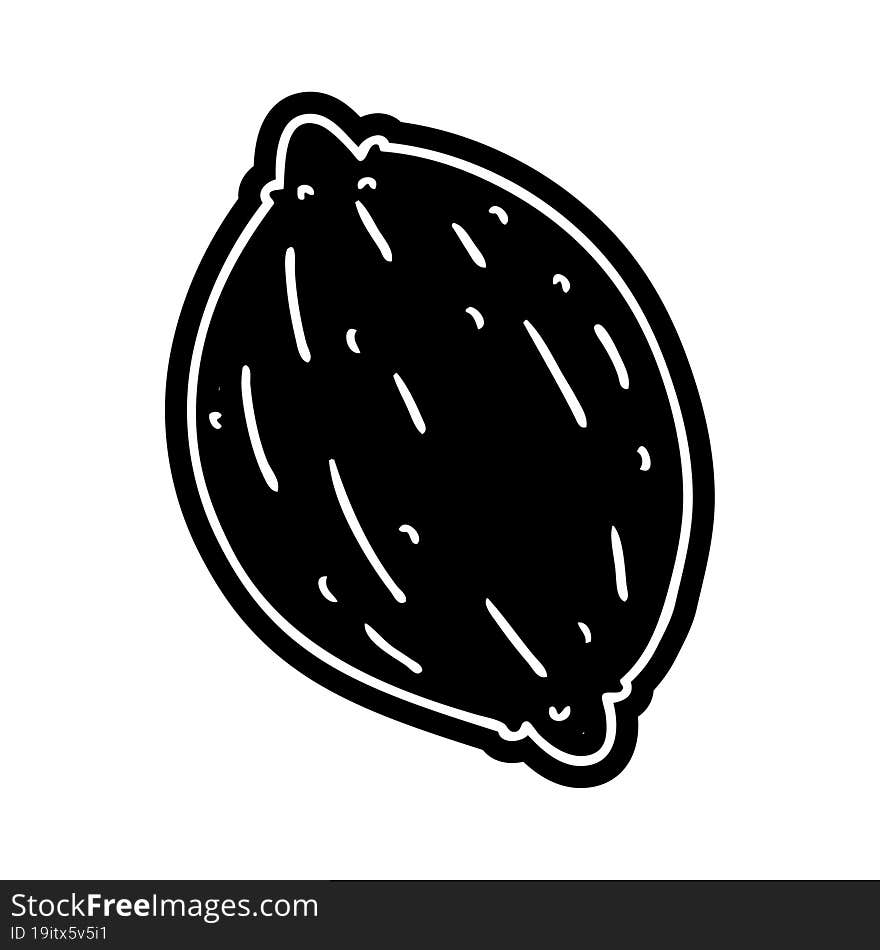 cartoon icon of a single walnut