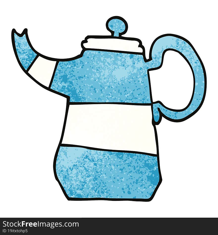 cartoon doodle coffee pot