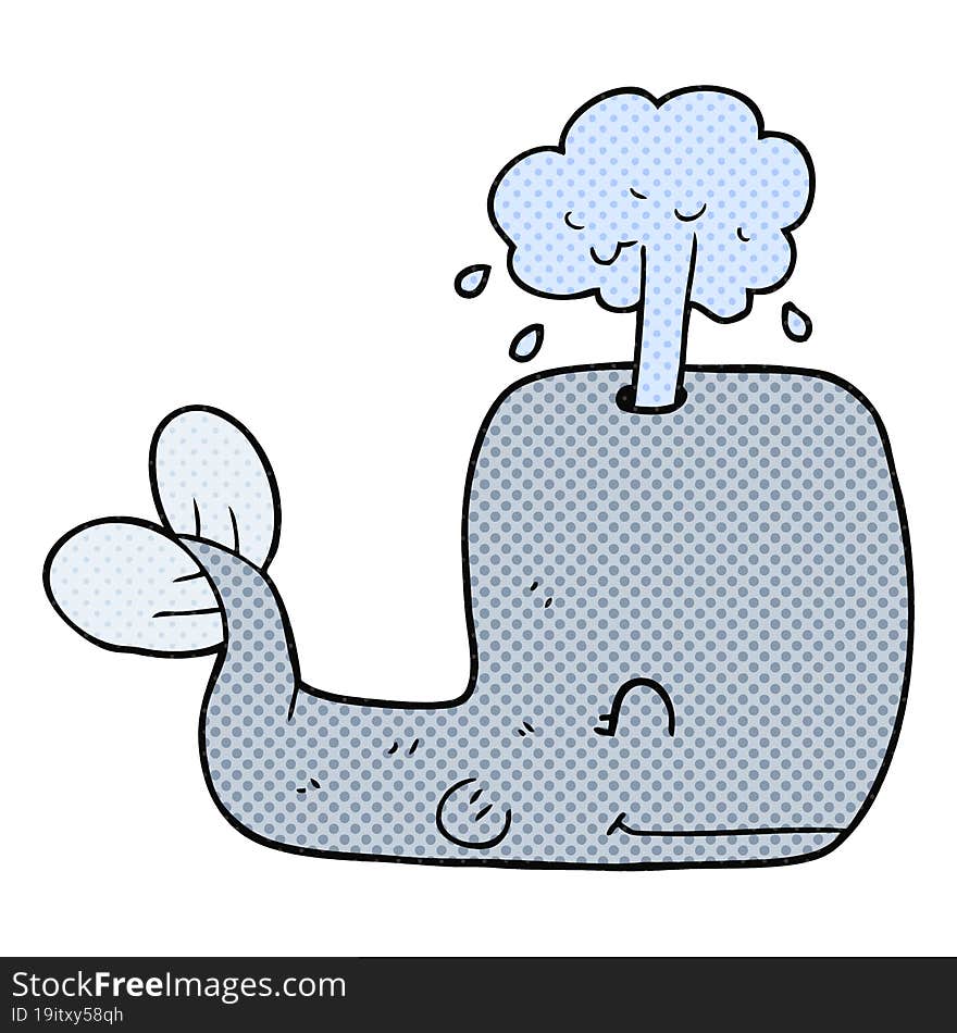 cartoon whale spouting water